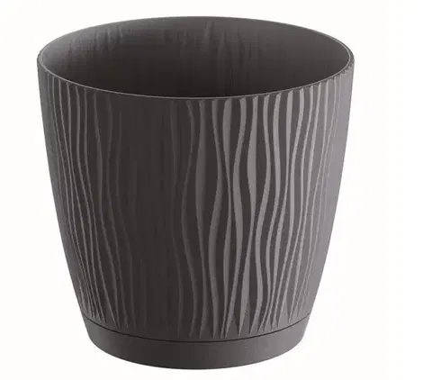 PROSPERPLAST - Květináč SANDY 23,9cm antracit