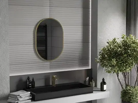 MEXEN Loft zrcadlo 70 x 50, zlatý rám 9851-070-050-000-50