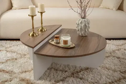 Konferenční stolek Orion - Walnut, White