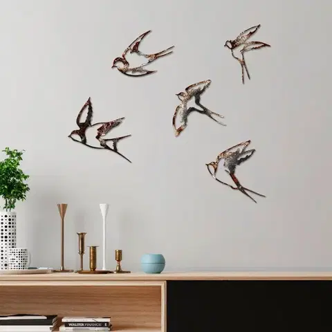 Dekorativní kovový doplněk na zeď Birds-2