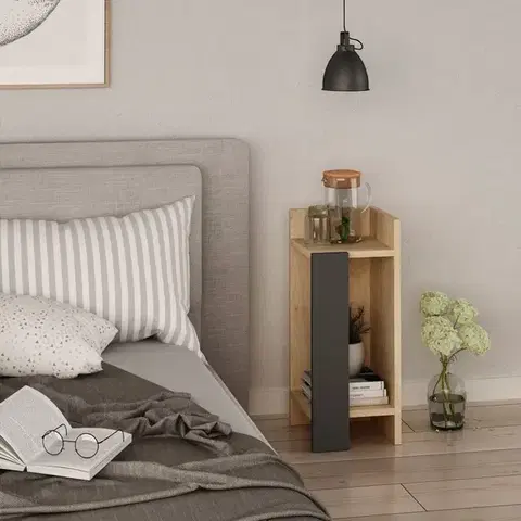 Noční stolek Elos Right - Oak, Anthracite