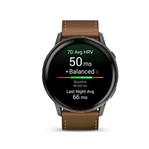 Garmin Venu® 4 - 45 mm Slate / Black silikonový řemínek a Brown kožený řemínek 010-03014-03
