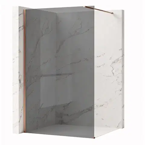 REA/S Sprchová zástěna Flexi Grey / Brush Copper 130 KPL-K99381