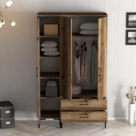 Šatní skříň Kumsal ST - Walnut