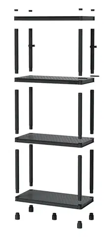 Prosperplast Plastový dílenský regál Stacker 58x131,5 cm černý