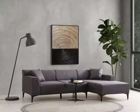 Rohová sedací souprava New Petra R Corner - Anthracite