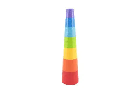 Kubus pyramida skládanka kulatá barevná 7 ks