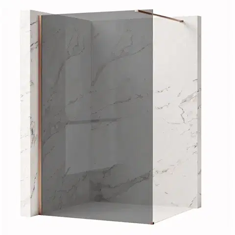 REA/S Sprchová zástěna Flexi Grey / Brush Copper 90 KPL-K99385