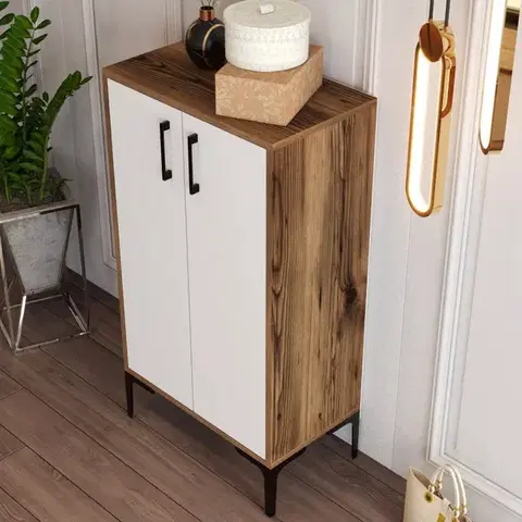 Botník Prag - Walnut, White