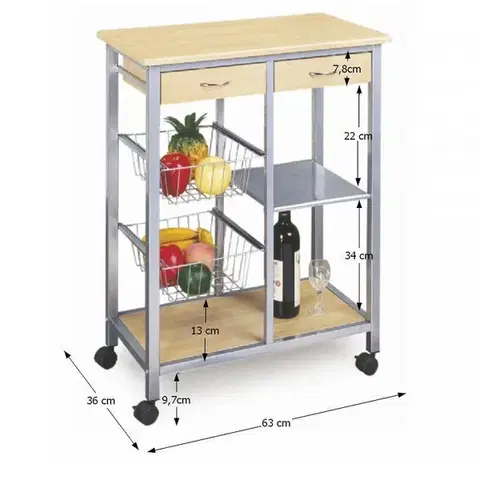 Kuchyňský vozík HELGA Tempo Kondela