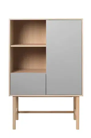 Estila Barová skříňka Norvila, šedá/hnědá, 150 cm
