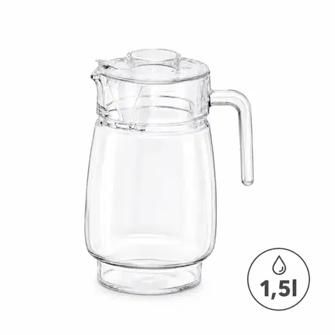PROHOME - Džbán sklo s plastovým víčkem 1,5l