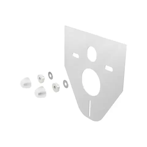 Mereo WC set Rimless WC hranaté, modul pro sádrokarton, bílé hranaté tlačítko MM02NSETRS320