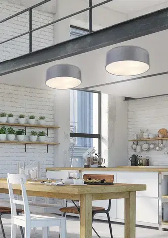 Kulatá stropní lampa světle šedá 3x40W E27 40cm Kioto
