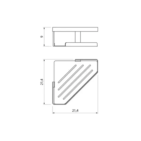 SAPHO MYLINE rohová polička do sprchy, 214x90x214, černá mat 105T12001