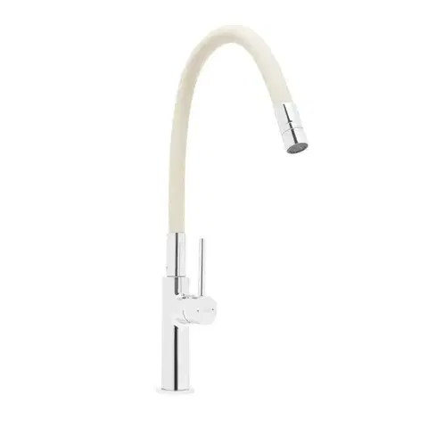 Dřezová baterie SAT se silikonovým ramínkem béžová/chrom SATBSD290BE SATBSD290BE