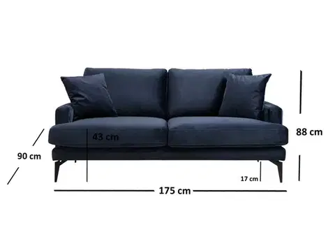 Dvoumístná pohovka Papira 2 Seater - Navy Blue