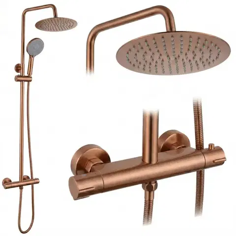 REA Sprchová sada bez výtoku s termostatem Lungo Copper Brush REA-P6734