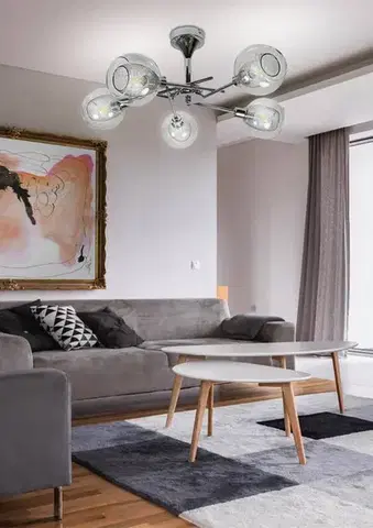 Stropní lampa Ozzo s chromovým lustrem