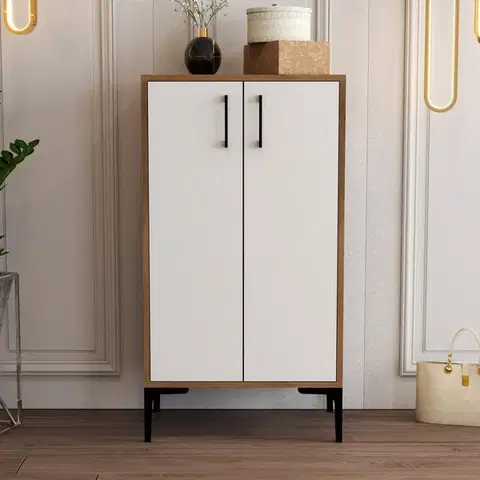 Botník Prag Walnut and White