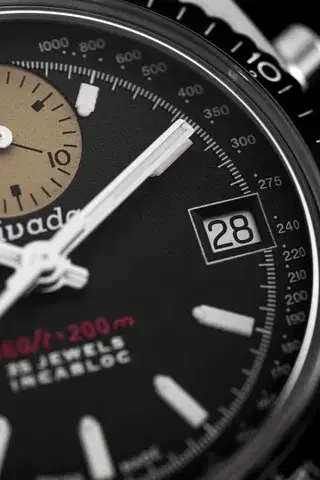 Nivada Grenchen Autochron White Automatic - Brown Leather