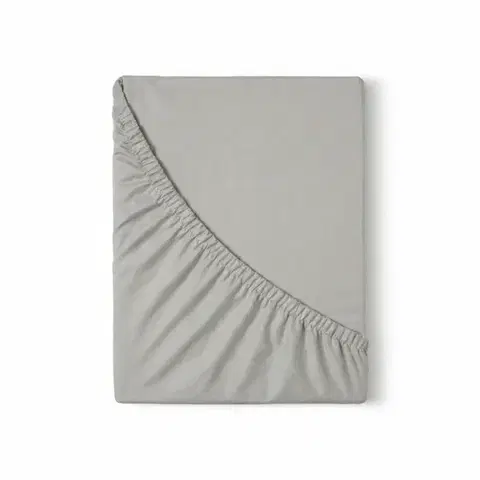 Kvalitex Saténové prostěradlo s gumou světle šedá, 90 x 200 cm