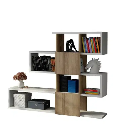Knihovna Karlin - White, Walnut