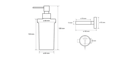 SAPHO X-ROUND BLACK dávkovač mýdla 230ml, mléčné sklo, černá mat XR101B