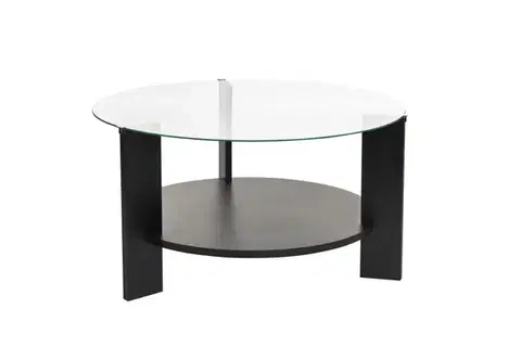 Konferenční stolek Clara - Wood Black, Transparent