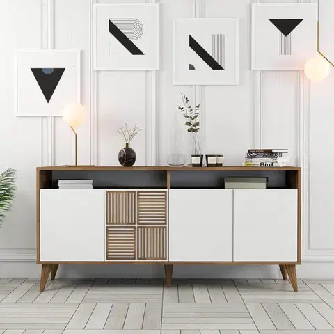 Konzolový stolek Milan 160 - Walnut, White