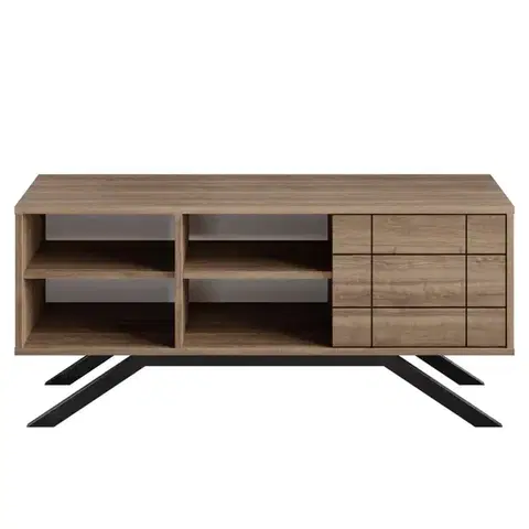 TV stolek North - Black, Walnut