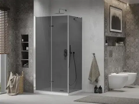 MEXEN/S Lima sprchový kout 90x70, grafit, chrom + bílá vanička se sifonem 856-090-070-01-40-4010