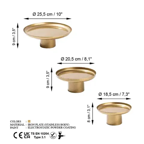 Dekorativní kovový doplněk Nısıros-B - Gold