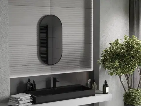 MEXEN Loft zrcadlo 80 x 40, černý rám 9851-080-040-000-70