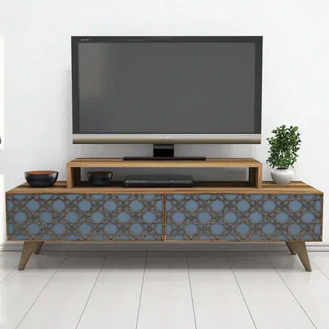 TV stolek City - Walnut, Chalcedony