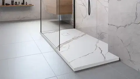 REA Sprchová vanička Bazalt CARRARA WHITE 80x100 REA-K7000