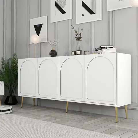 Konzolový stolek Lyon 80 - White, Gold