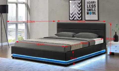 Postel BIRGET NEW s LED osvětlením Tempo Kondela