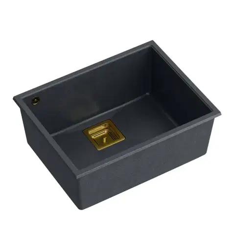 Quadron Granitový dřez DAVID 50 Black Metallic Ocel HQD5542U8-BS