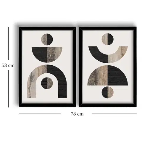 Dekorativní rámovaný obraz z MDF (2 kusy) 2P3853NISCT-014