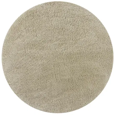 Flair Rugs, Kusový koberec Shaggy Teddy Natural kruh, 133x133 (průměr) kruh, béžová, dětský pokoj