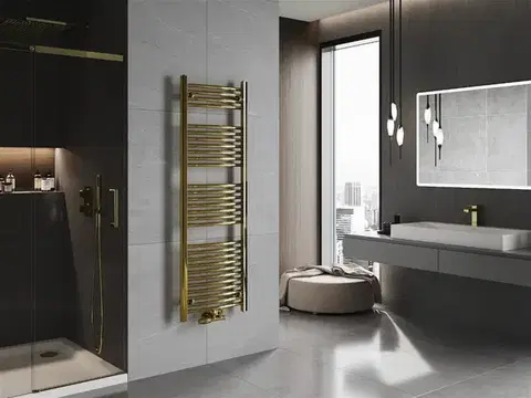 MEXEN Ares otopný žebřík/radiátor 1500 x 500 mm, 497 W, zlatá W102-1500-500-00-50