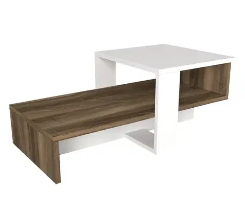 Konferenční stolek Chain - White, Walnut