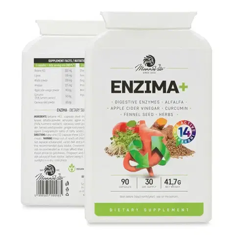 ENZIMA+ • komplex trávicích enzymů s betainem HCl • 90 kapslí
