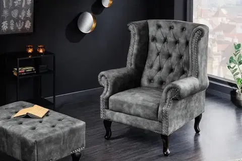 Chesterfield taburet MIDAS Dekorhome