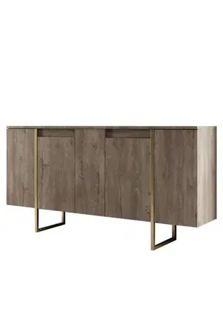 Konzolový stolek Luxe - Walnut, Gold