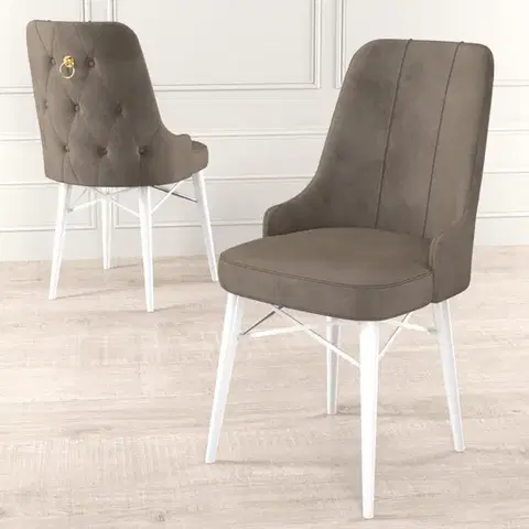 Sada židlí (6 kusů) Pare - Cappuccino, White