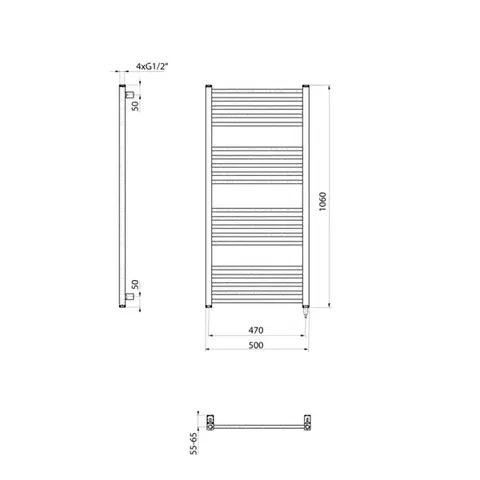 SAPHO METRO-E elektrické otopné těleso rovné 500x1060, 400 W, bílá ME410