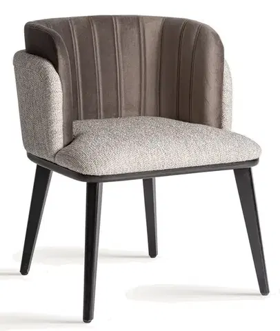 Estila Luxusní moderní art deco čalouněné sametové křeslo Morisa v oblém tvaru šedé a hnědé barvě 79 cm