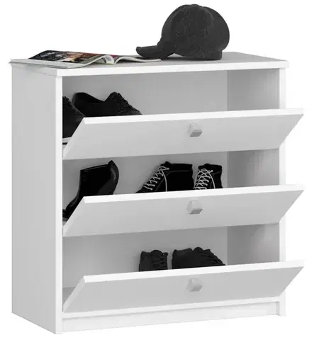 Ak furniture Botník Mini 60 cm - 3 dvířka bílý